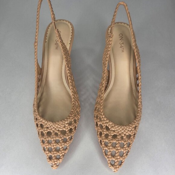 NWT On 34th Women's Monikaa Pointed-Toe Pumps - Walnut Woven - Picture 3 of 7
